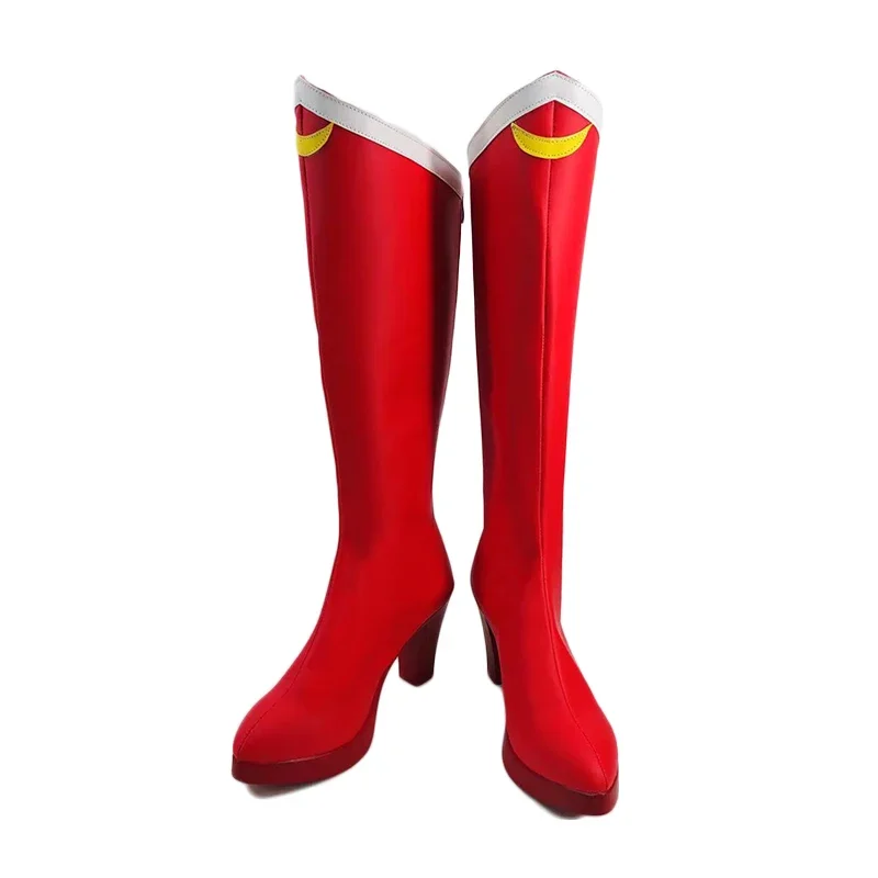 Botas rojas de Sailor Moon de Anime, zapatos de Cosplay de Sailormoon Tsukino Usagi, accesorios para fiesta de Halloween, personalización