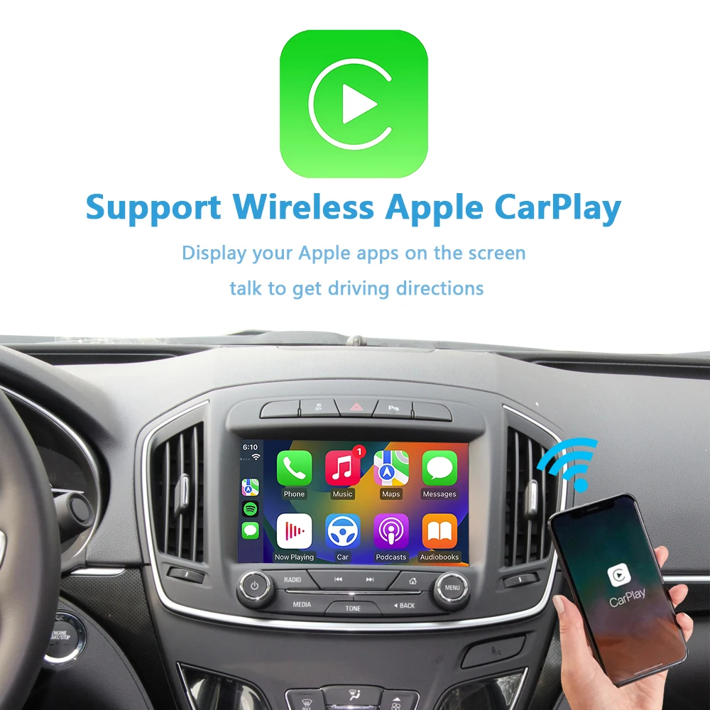 Buick Apple CarPlay لـ Regal Lacorsse Verano Envison Malibu XL Equinox Wireless Android Auto إضافة كاميرا عكسية