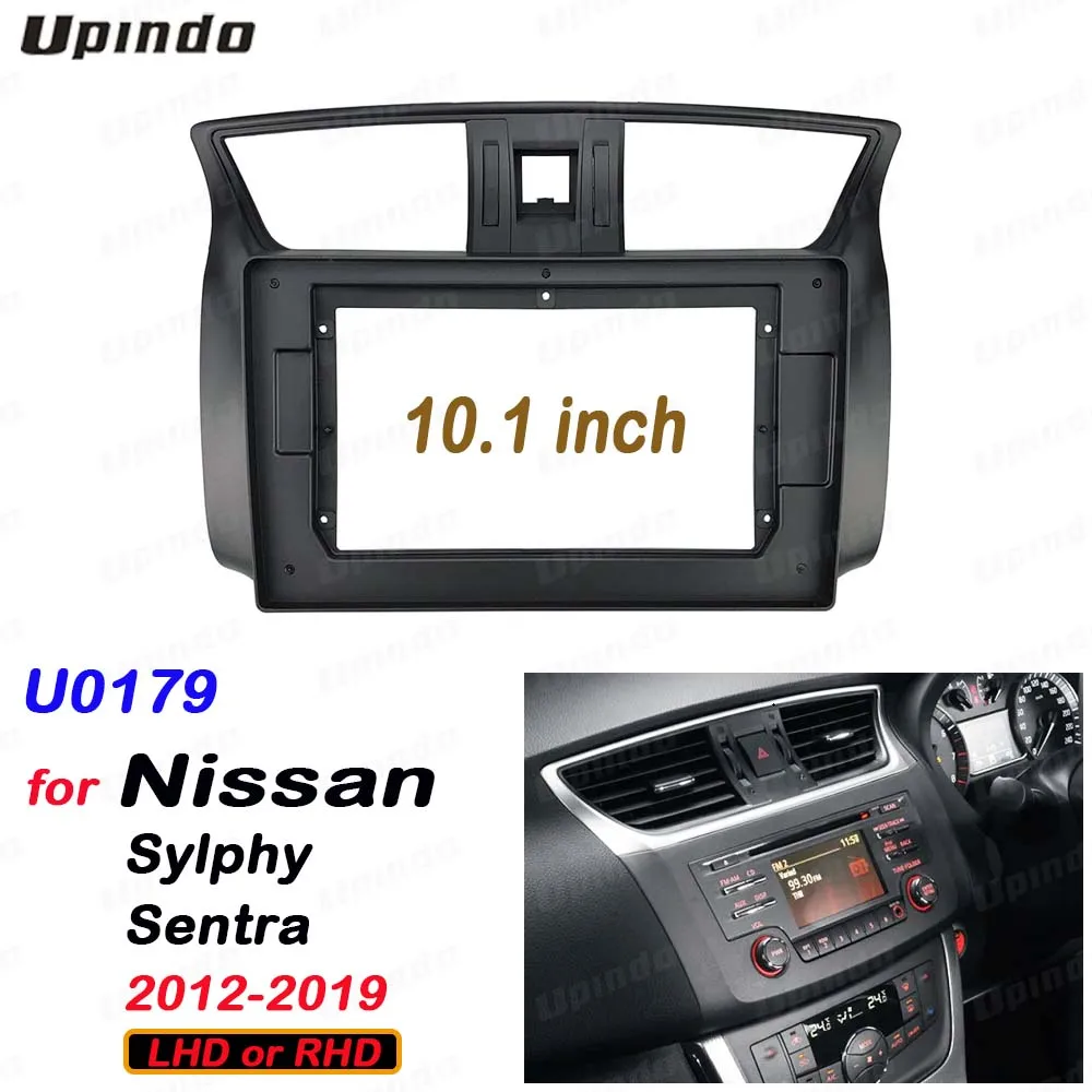 

10,1-дюймовая автомобильная радиоприемная панель, рамка приборной панели, комплект отделки для Nissan Sentra Sylphy 2012-2019