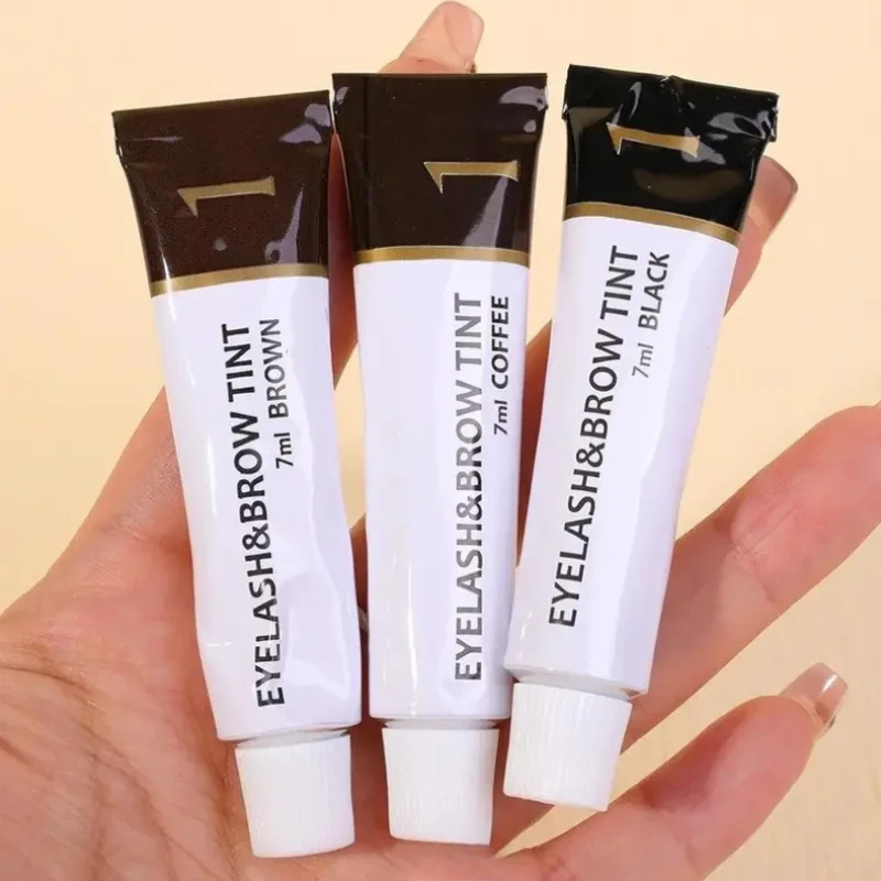 Semi-Permanent Eyelash Eyebrow Tinting Kit 2 in 1 Waterproof Quick Tint Eyebrow Enhancement Long Lasting Eyebrow Cosmetics