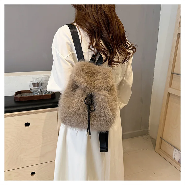Autumn Winter New Plush Backpack Fashion Student Versatile Large Capacity Backpack