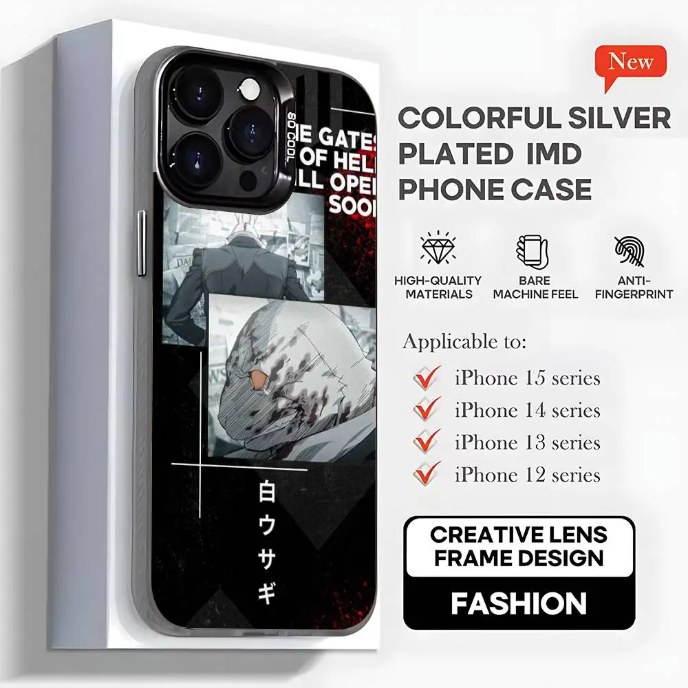 ホワイトラビット D-デビルメイクライ iPhone17、16、15、14、13、12、11、Mini、Pro、MAX、plus用スマホケース、ブラックマット耐衝撃カバー