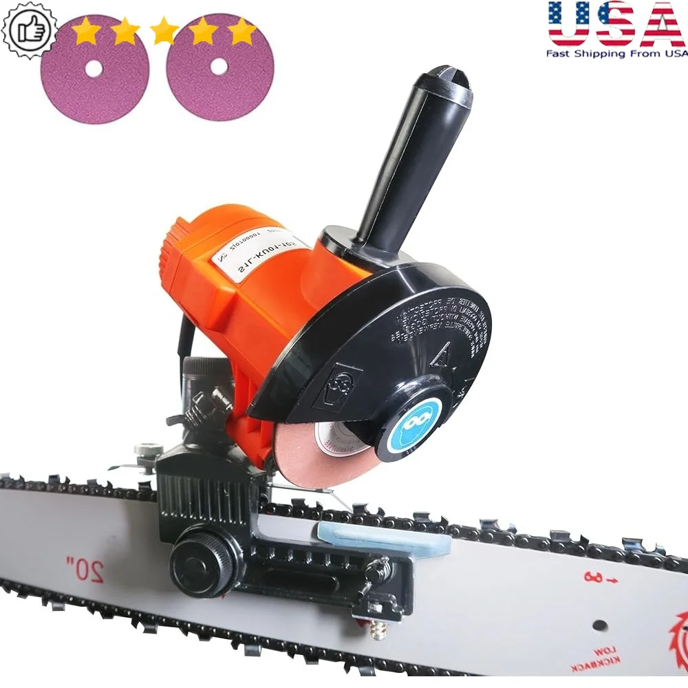 

Электрическая точилка для бензопилы с зажимом, портативный шлифовальный инструмент для цепи, 110 В, 12 В, мощный медный двигатель, универсальная совместимость