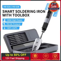 FNIRSI HS-02 Smart Soldering Station 100W Electric Soldering Iron Adjustable Constant Temperature Fast Heat Solder Iron Kit