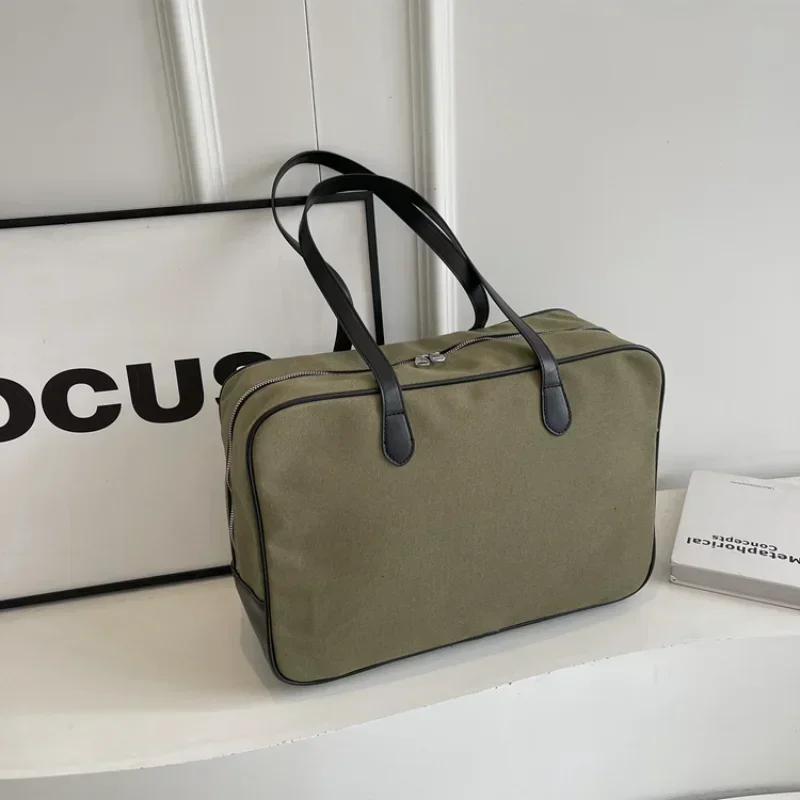 Oxford Textielrits 2024 Hoogwaardige Reistas Effen Kleur Casual Schoudertas Met Grote Capaciteit Zachte Trendy Reisduffels