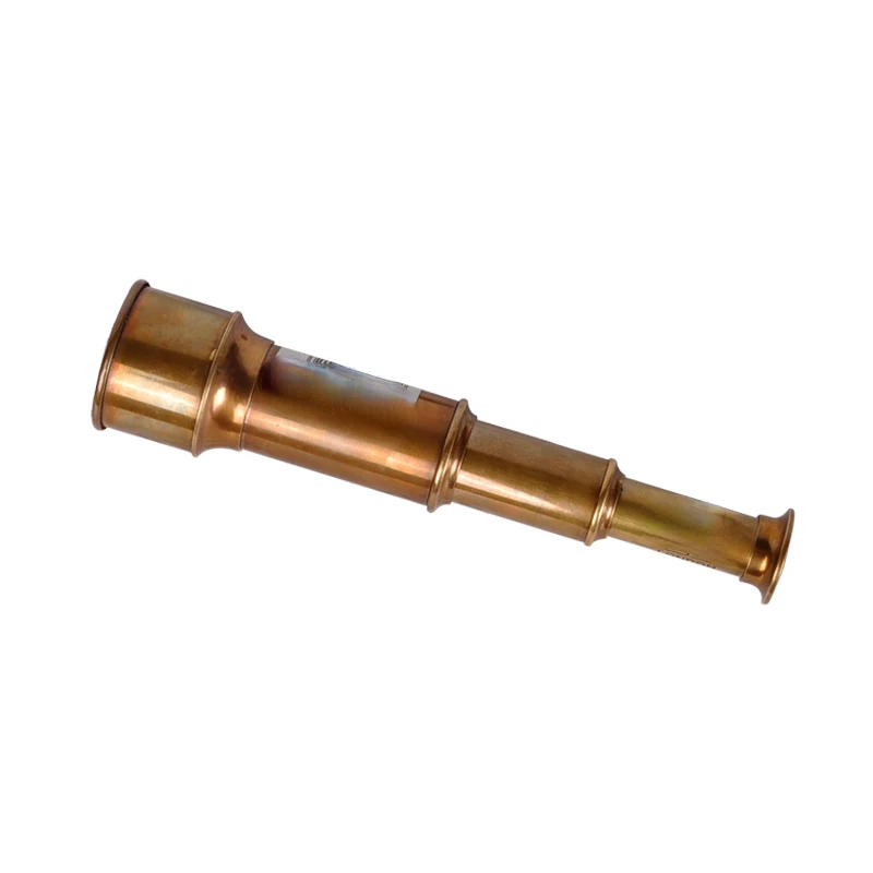 Retractable Retro Pure Copper Telescope Old Single Tube Antique Hand-Held Distressed Ornaments