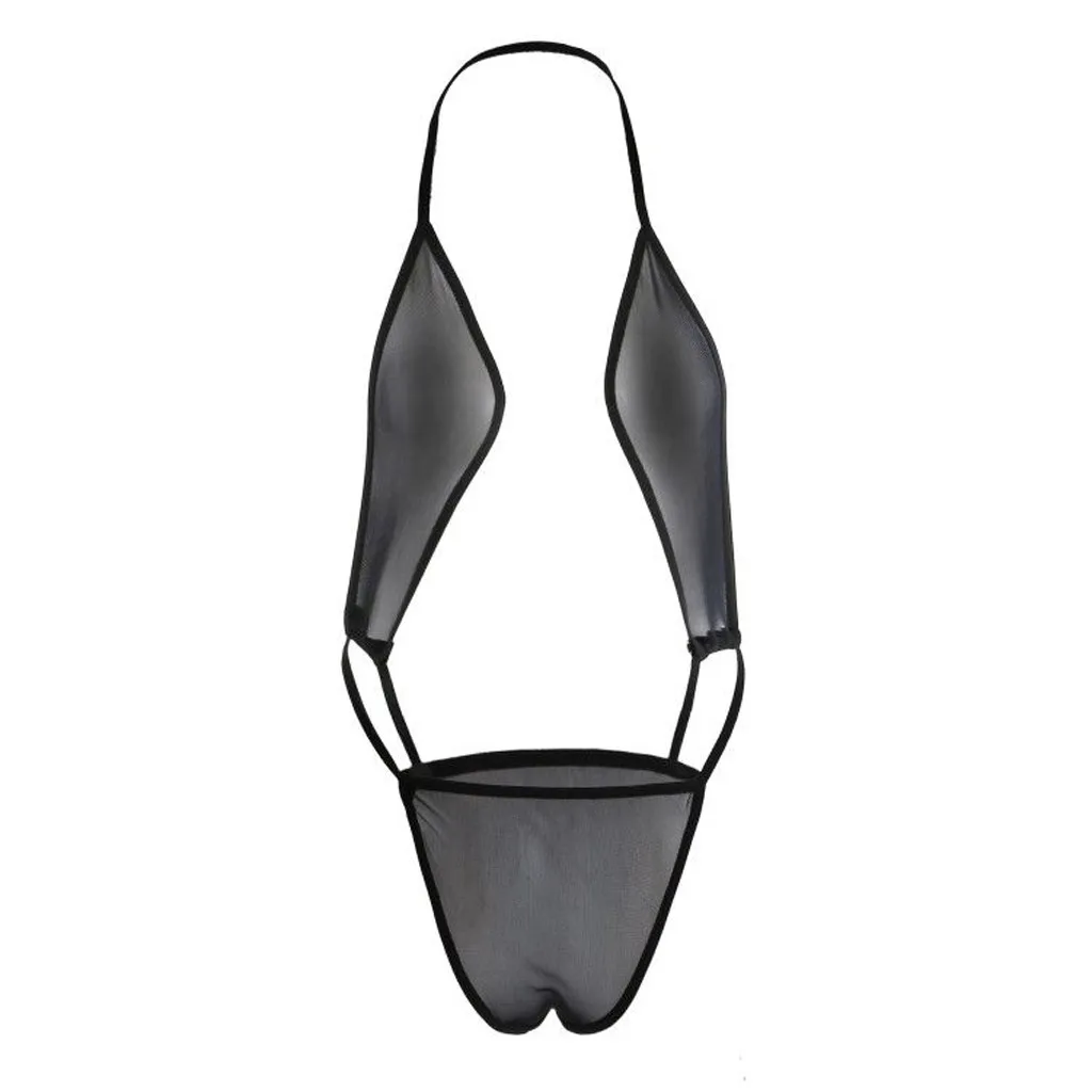 Sexy Micro Backless Women Swimwear One Piece Swimsuit Female High Cut Monokini Thong Bathing Suit Mesh sexy lingerie Beachwear image 4