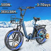SAMEBIKE C05 Pro Electric Bike 500W Powerful Motor 36V13AH Lithium Battery Folding Electric Bicycle 20-inch Fat Tire Snow E-bike