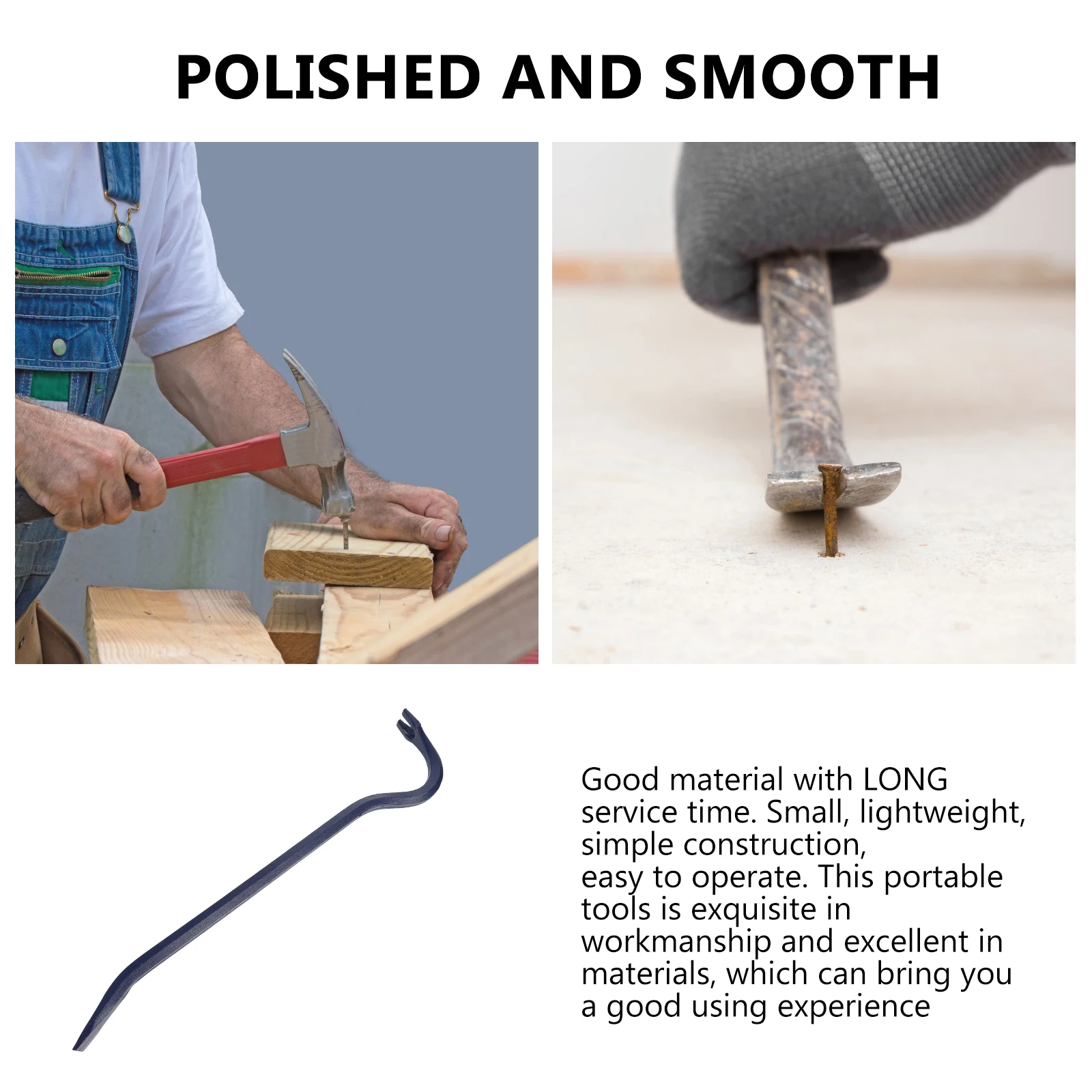 

Hexagonal Steel Nail Puller Heavy Duty Crowbar Pry Tool Tack Remover Screw Lifter Y Slot Starter Long Term Anti Scratch Design