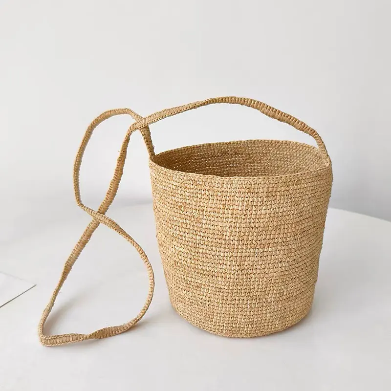 Natural Raffia Grass Summer Vacation Mini Bag For Women Korean Fashion Shoulder Bag Ladies Shoulder Crossbaby Bag Wholesale