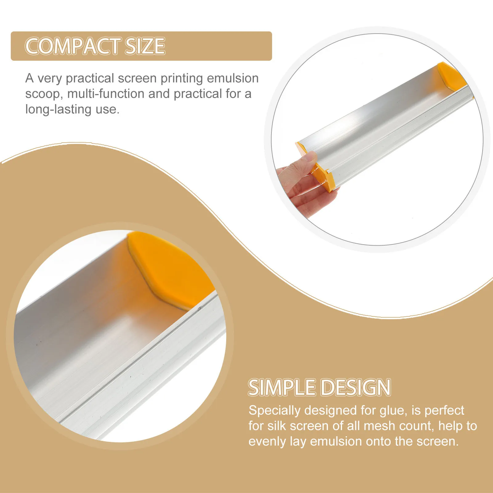 Emulsion Scoop Stainless Steel Coating Tool For Screen Printing Durable Practical Diy Supply Reusable Painting Accessory