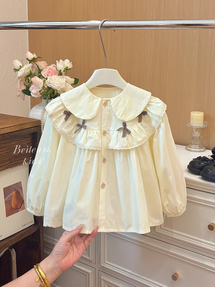 

new spring autumn children kids girls cotton blouse