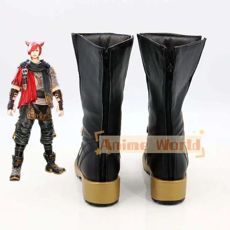 Final Fantasy XIV G'raha Tia cosplay schoenen Halloween carnaval laars op maat gemaakt