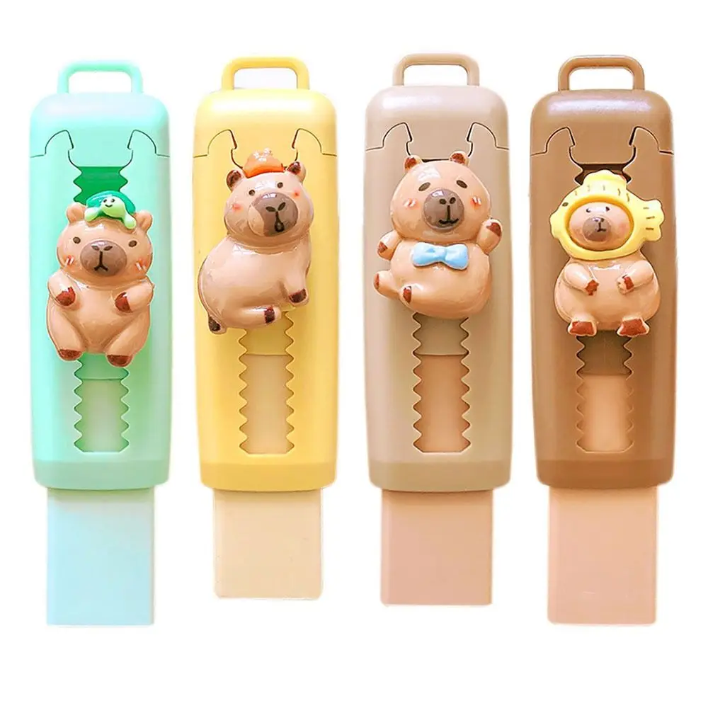 Cartoon Cartoon Capybara Pencil Eraser Replaceable Rubber Core Stationery Rubber Eraser Students Prize Pencil Wiping Tool