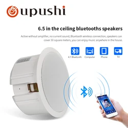 Oupushi bluetooth ceiling speaker 6.5 inch PA system 10W roof loudspeakers for bathroom restaurant