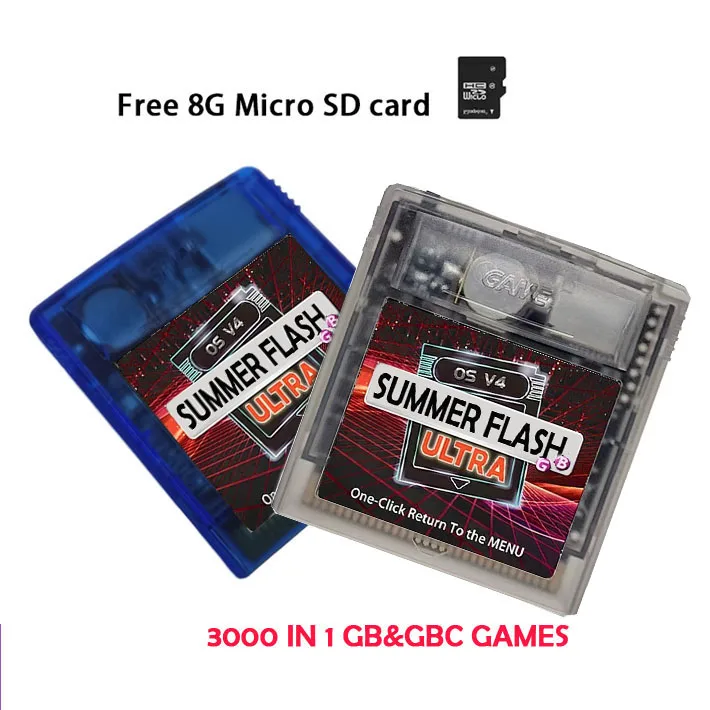 For Game Boy Color GB ULTRA GBC  Console game Cartridge 4000 in1 SUMMER FLASH Version Power Saving Remix Game Card