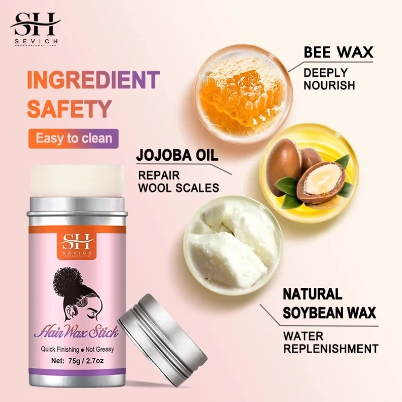 Hair Edge Control Long Lasting Gel 75g Improve Messy Hair Styling Wax Tames Frizz Edges Hair Gel Loc Twist