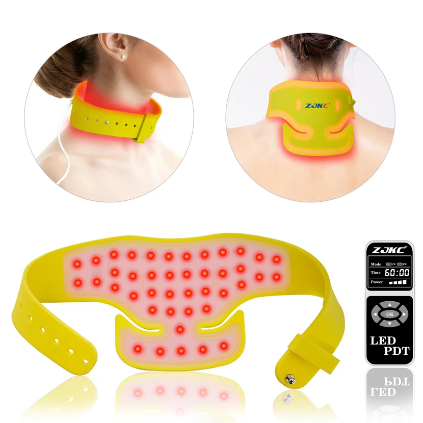 ZJKC 660nm 850nm 940nm Red & Infrared Light Therapy Belt Silicone Neck Therapy Equipment Repair Sports Injuries and Tissue