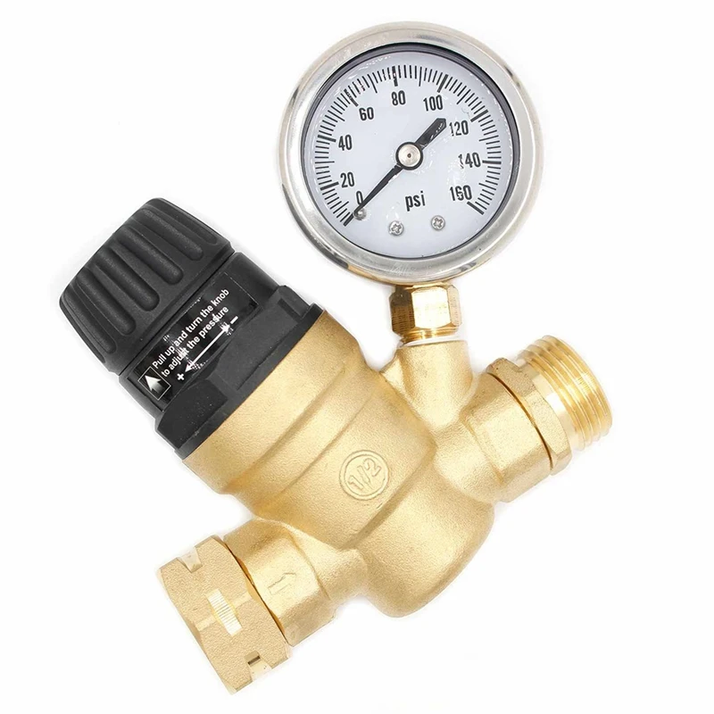 

RV Water Pressure Regulator Adjustable Handle Water Pressure Reducer Water Pressure Regulator Valve for RV Campers Garden