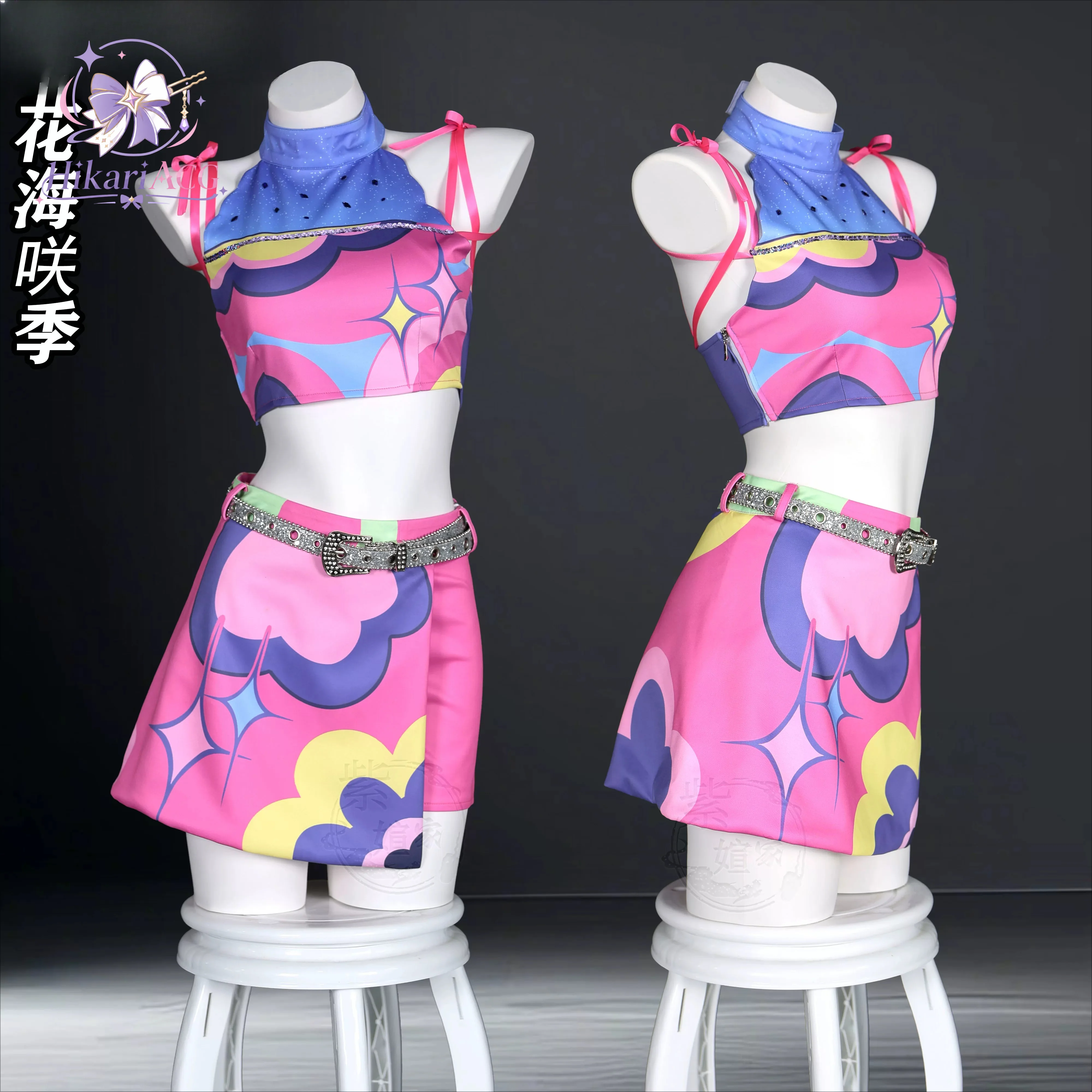Anime Game Outfit Gakuen Idolmaster Hanami Saki Cosplay Costume Women Full Set Anime Game Role Play Outfit Halloween Carnival