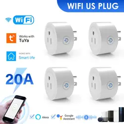 Tuya WiFi Smart Plug US Socket Adaptor Time Setting Voice Control Function Smart Life Remote Control Work With Alexa Google Home