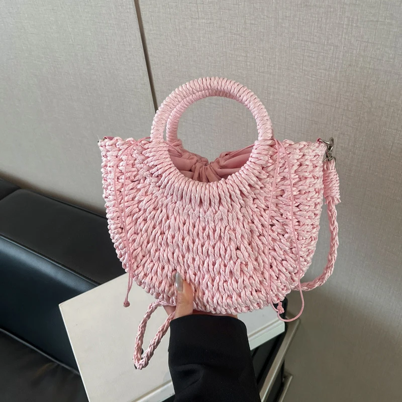 Bohemian Style Straw Handbag High Quality Multi-functional Shopping Bag Suitable For Travel and Vacation