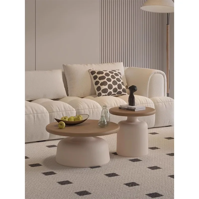 

living room new coffee table modern simple small apartment round movable Internet celebrity bed and breakfast small side table