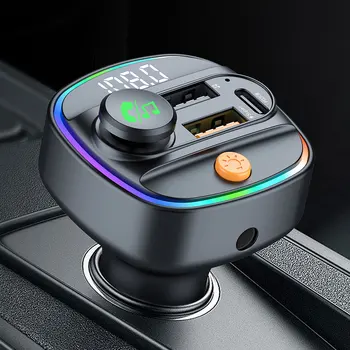 Bluetooth 5.3 FM トランスミッターハンズフリー車 AUX ラジオ変調器 MP3 プレーヤー 22.5 ワット & PD30W 高速充電アダプタカーアクセサリー