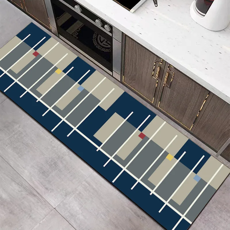 VIKAMA Kitchen Rug Cartoon Pattern Laundry Room Restaurant Water-Absorbent Dirt-Resistant Easy To Clean Foot Mat Home Decoration