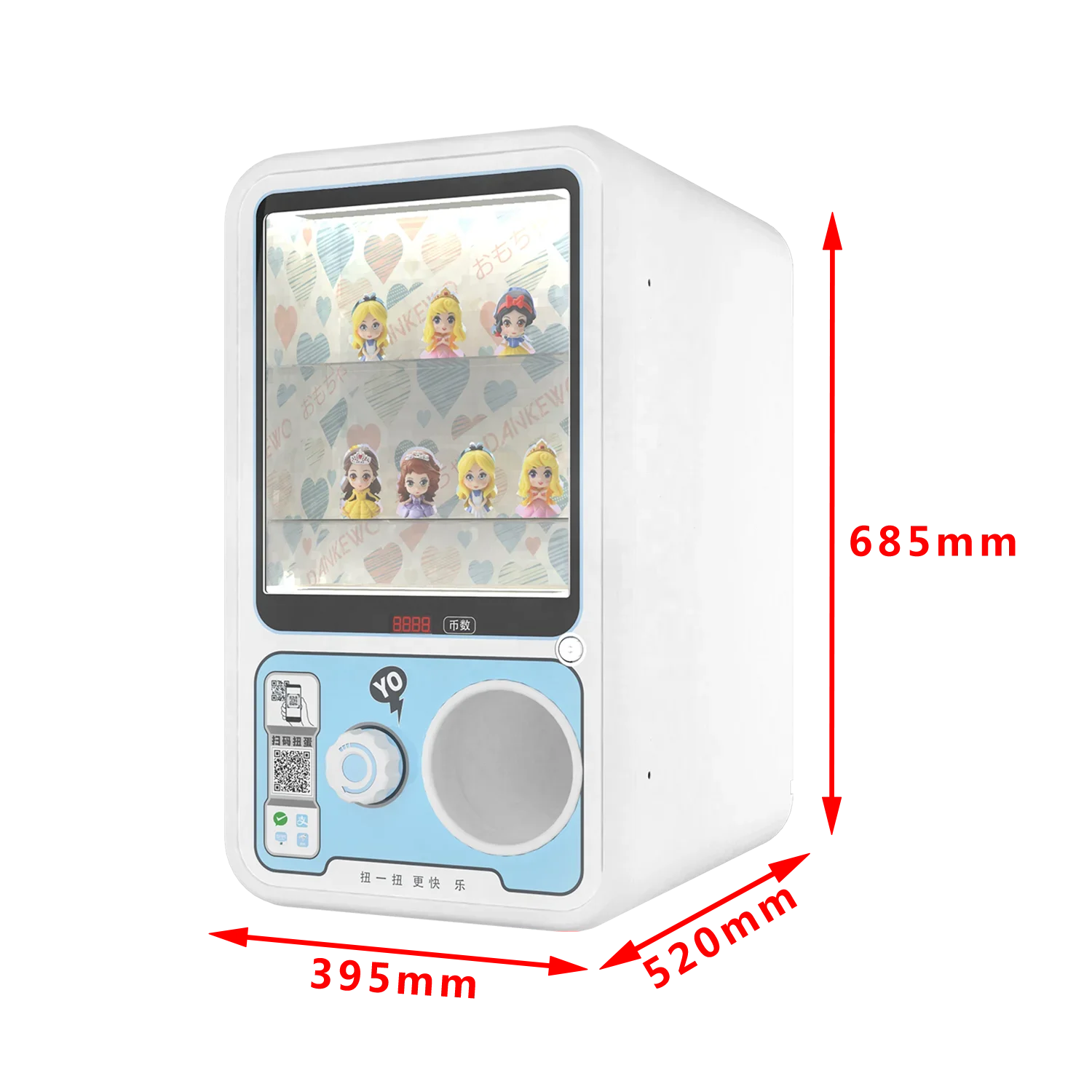 75-100 Mm Metal Box Capsule Toys Vending Machine Coin Operated Gashapon Gift Machine Egg Toys Display For Shopping Mall