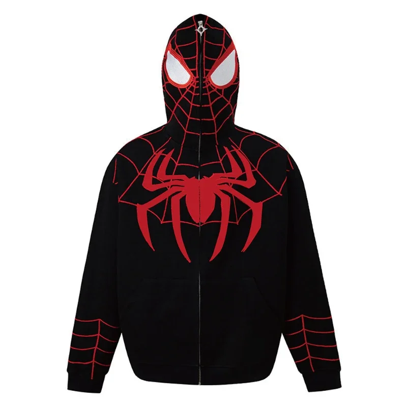 Cosplay Spiderman Full Zip Up Hoodies 3D Print Superhero Men Women Avengers Cosplay Costume Y2k Gothic Hooded Sweatshirt Jackets