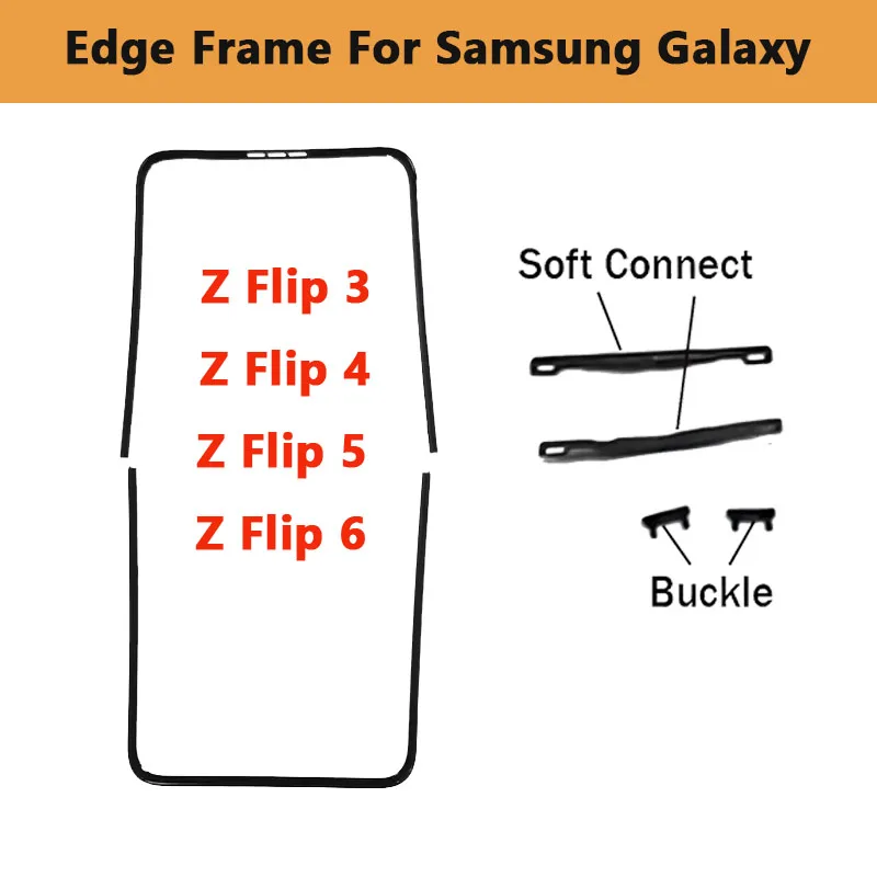 Bracket LCD Frame Bezel Screen Stand With Buckle Middle Soft Pad For Samsung Galaxy Z Flip 3 4 5 6 F731 F721 F711 F741