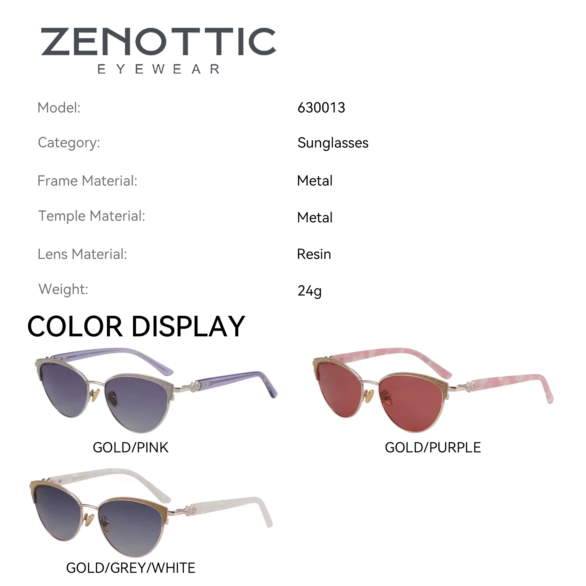 ZENOTTIC  Metal Prescription Sunglasses Fashion Women Progressive Polarized Sun Glasses UV400 Protection Driving Shades