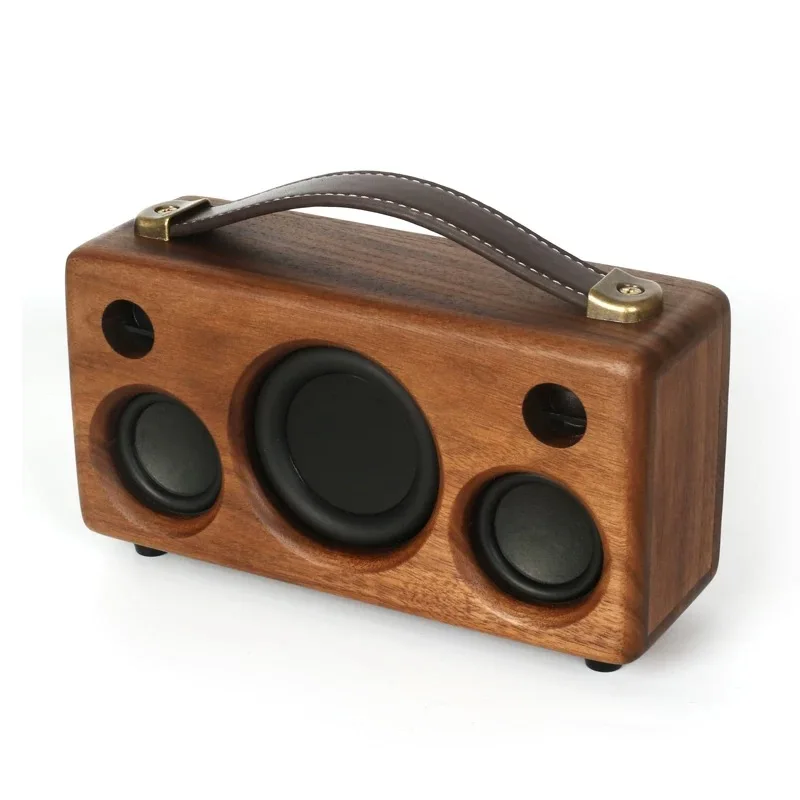 Solid wood wireless Bluetooth speaker with high sound quality, new heavy bass stereo subwoofer desktop speaker