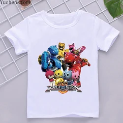 Mini Force X Kids T-shirt Cartoon Animation White 3D Print Short Sleeve Boys' And Girls' Summer Fashion T-shirt 2022 New T-shirt
