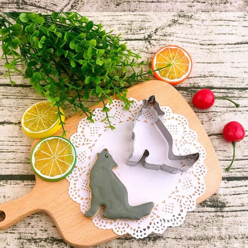 

1pcs Animal Wolf Stainless Steel Cookie Cutter patisserie reposteria Pastry Shop Biscuit Mould Fondant Cake Decor Tools Kitchen