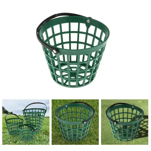 Imagen 2 del producto Cesta de pelota de golf irrompible, soporte de cubo de transporte de plástico con asa