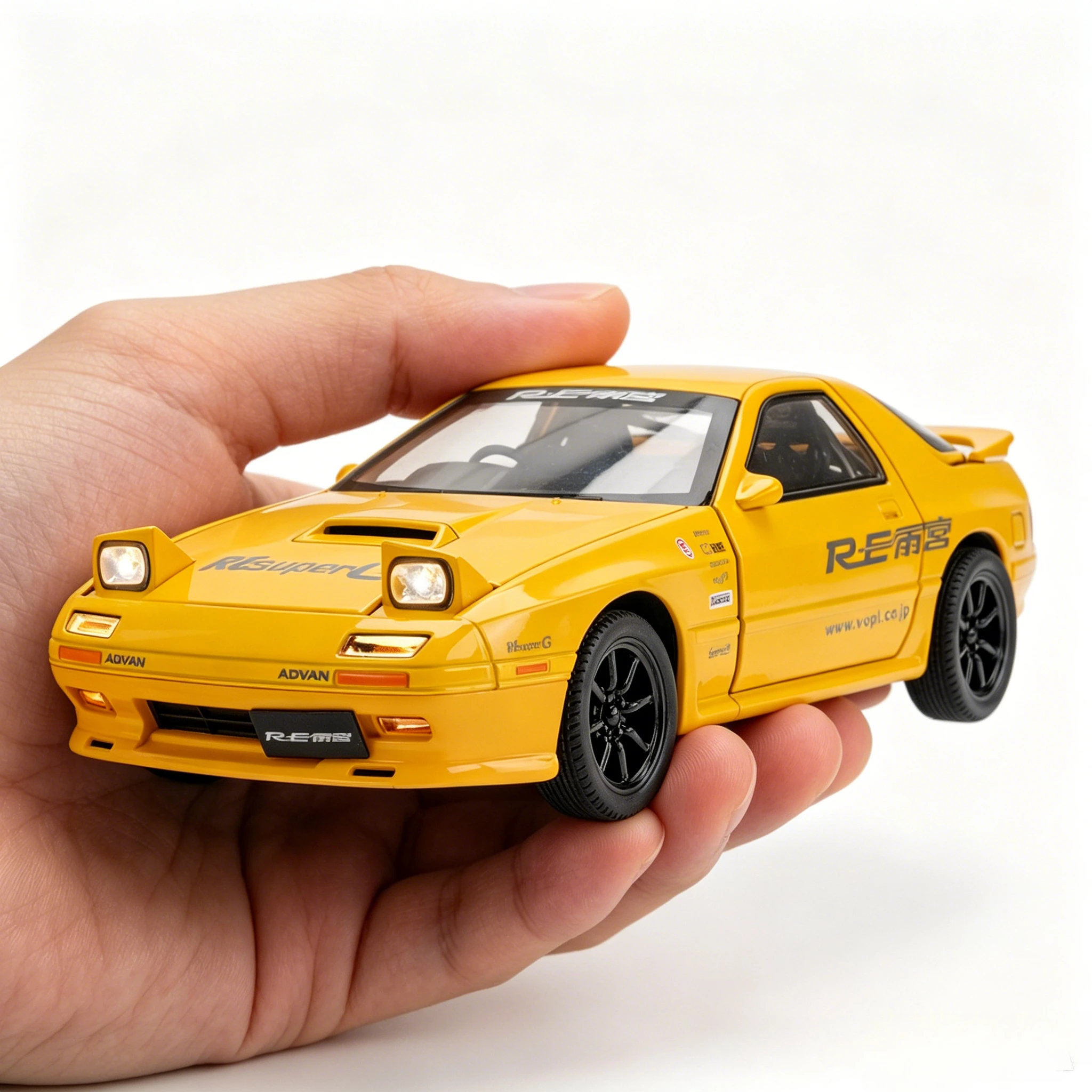 

1:24 RX7 Street Car Model Miniature Toys Diecast Metal Shock Absorption Supercar Models Toys