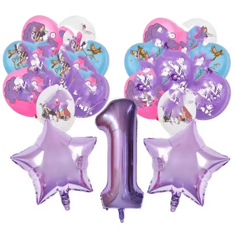 19pcs Kpop Boy&Girl Children's Birthday Party Decoration Balloons Set Number Digit 1-9 Balloon Set Baby Shower Party Supplies