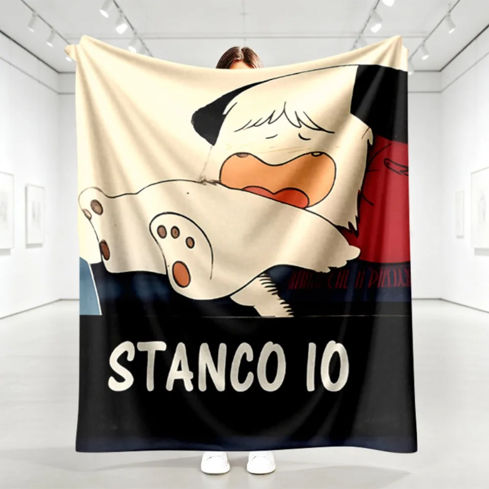 Funny Cartoon Dog Character Stanco 10 Cute Kawaii Throw Blanket for Couch Decor Gift