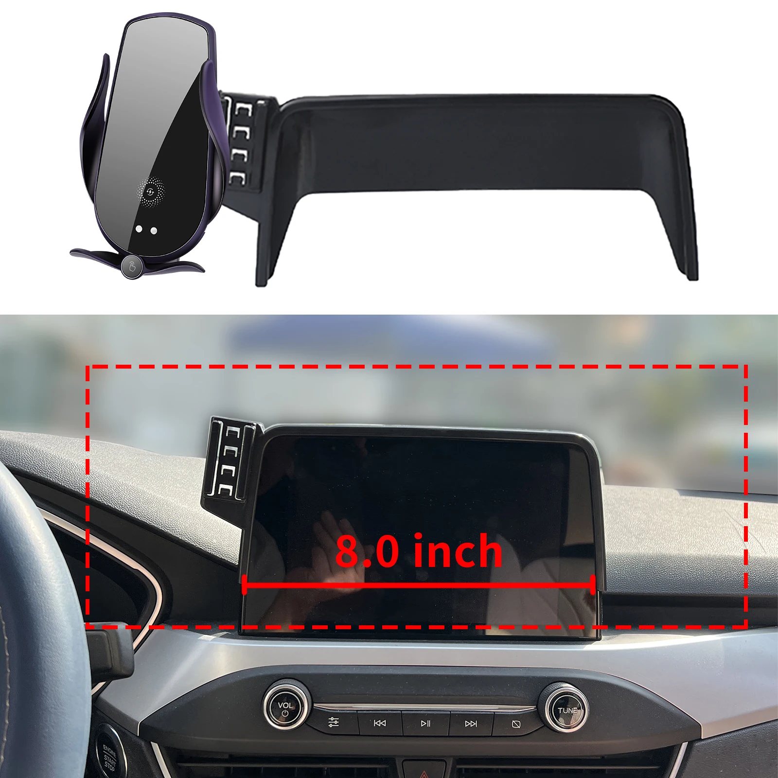 

fit for Ford Focus MK4 IV 2019 2020-2023 (8in) Custom Fit Phone Holder Mount Dashboard Screen Base No Drill Car​​ accessoires