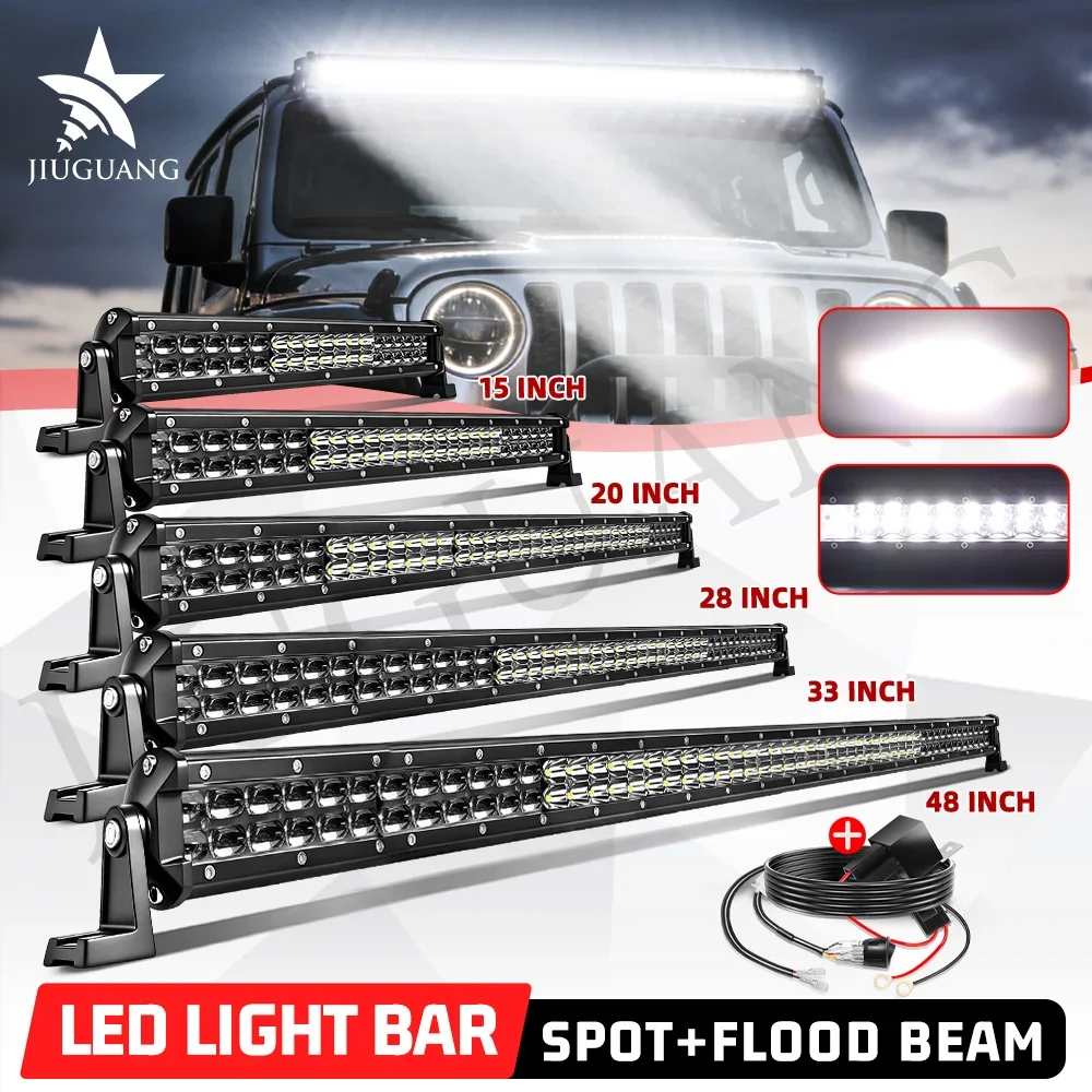 HL 15/20/24/28/33/42/48 Inch Single Row LED Light Bar Spot Flood Combo Beam IP68 Super Slim Driving Work Lamp12-24Voff-road use
