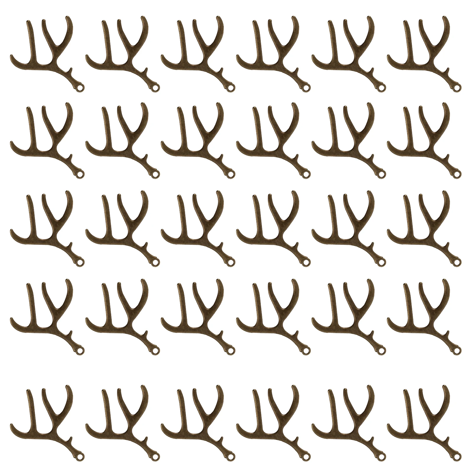 

30 Pcs Antler Pendant Reindeer Necklace Jewelry Making Supplies Durable Christmas Gifts Charm Bracelet Keychains
