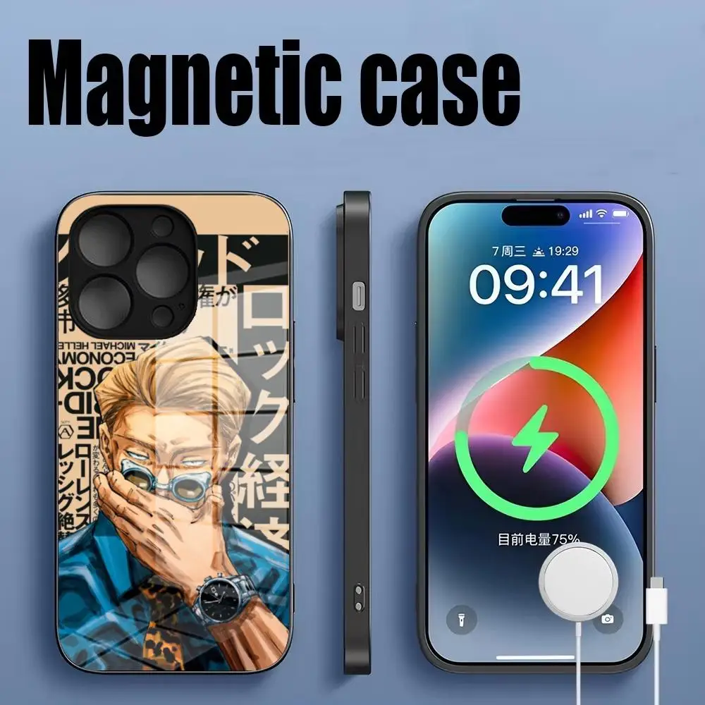 

Kento Nanami Jujutsu Kaisen Anime Phone Case Tempered Glass For IPhone 16 15 14 13 12 Pro Max Plus Magnetic charging phone case