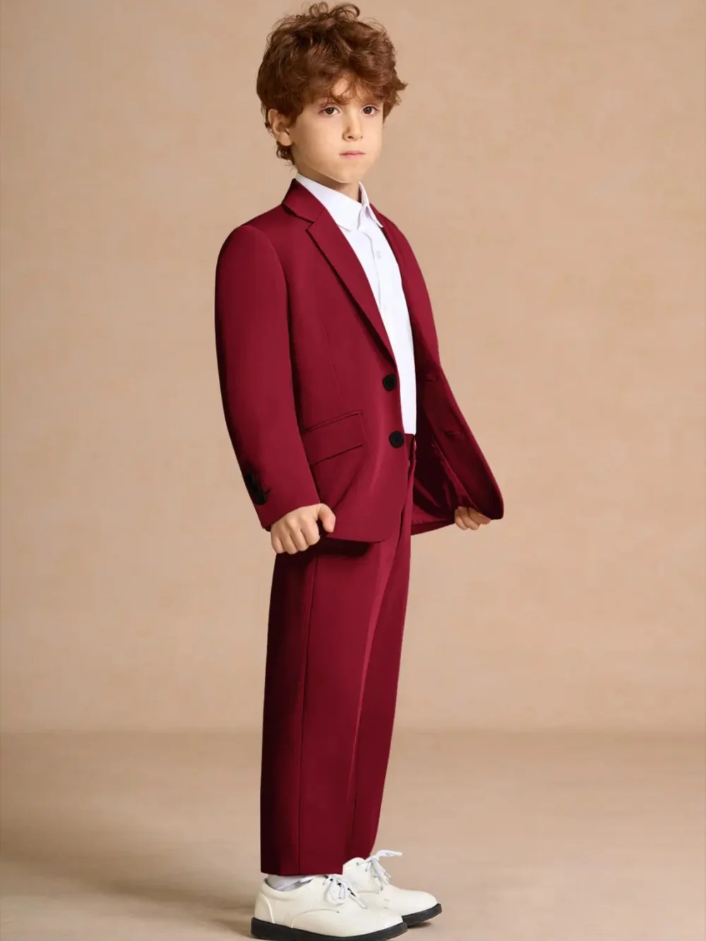 Christmas Boys Chic Suit Set 2 Pieces Party WearNotched Lapel Kids Slim Fit Suits For Birthday New Plus Size Tuxedo 2-20T