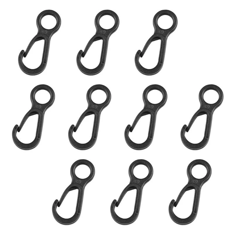 Q39E 10pcs/set Clip Hooks Outdoor Camping Light Accessories Camping Fixed Canopy Tools Hiking Plastic Tent Hooks Tarp Black