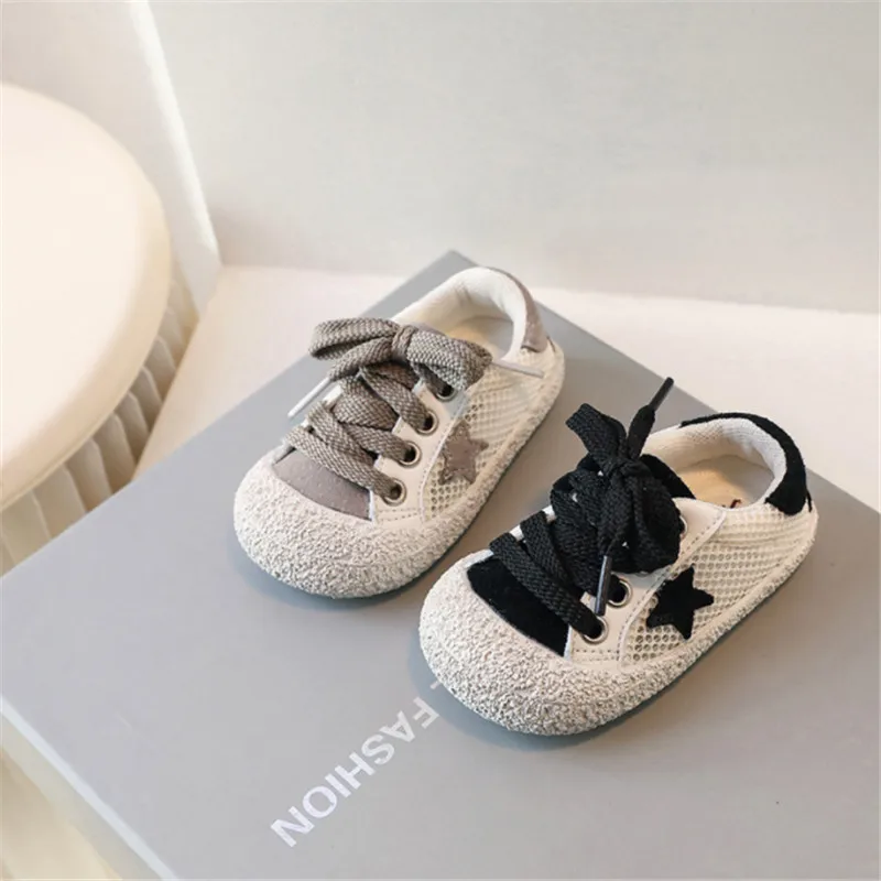 New Summer Baby Shoes For Boys Mesh Breathable Kids Shoes Star Soft Sole Fashion Toddler Girls Sneakers