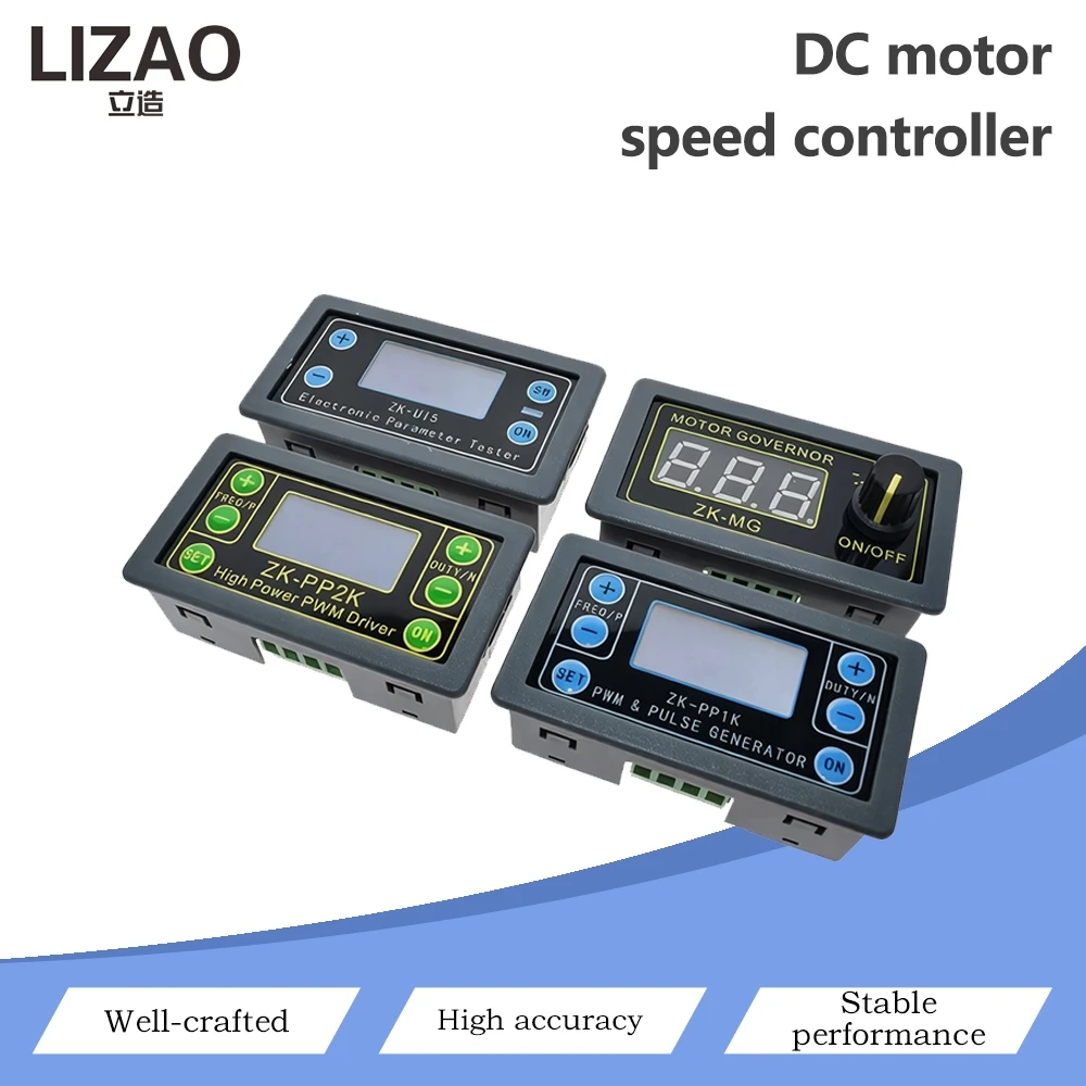 ZK‑UI15 ZK‑MG ZK‑PP1K ZK‑PP2K DC Motor Speed Controller Digital PWM Pulse Signal Generator Duty Cycle Frequency Adjustable Motor