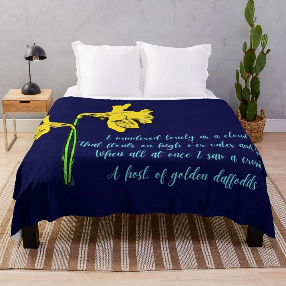 William Wordsworth Daffodils Stylized Throw Blanket