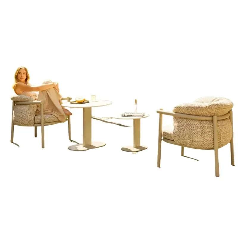 Outdoor Rattan Sofa for Courtyard Leisure Simple High End Open Air Rain and Sun Protection Villa Balcony Hotel Garden